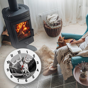 Kuh in den Bergen Wanduhr für Tier-Fans