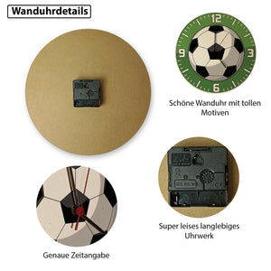 Fußball Ziffernblatt Wanduhr für Fußballfans