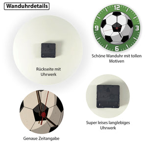 Fußball Ziffernblatt Wanduhr für Fußballfans