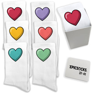 epicsocks Herzensmensch Socken in 37-41 im 6er Set in Geschenkdose im 6er Set in Geschenkbox