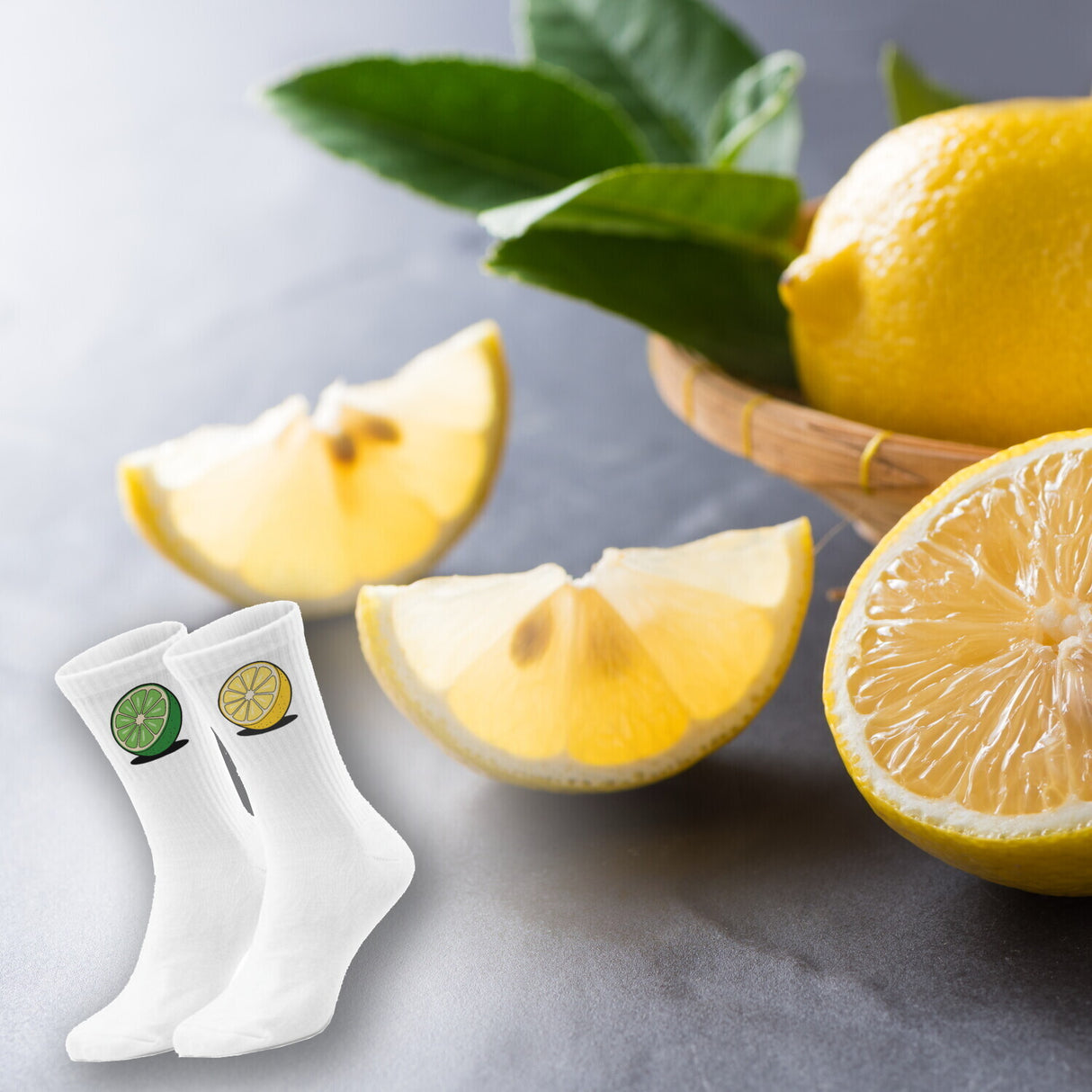 epicsocks Citrus Splash Zitrone und Limette Socken in 37-41 im Paar