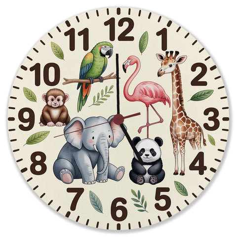 Safari Tiere Wanduhr für Kinderzimmer Dekoration
