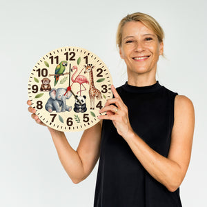 Safari Tiere Wanduhr für Kinderzimmer Dekoration