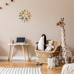 Safari Tiere Wanduhr für Kinderzimmer Dekoration