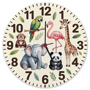 Safari Tiere Wanduhr für Kinderzimmer Dekoration