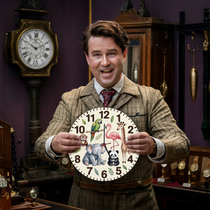 Safari Tiere Wanduhr für Kinderzimmer Dekoration