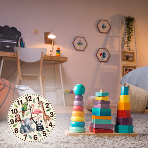 Safari Tiere Wanduhr für Kinderzimmer Dekoration