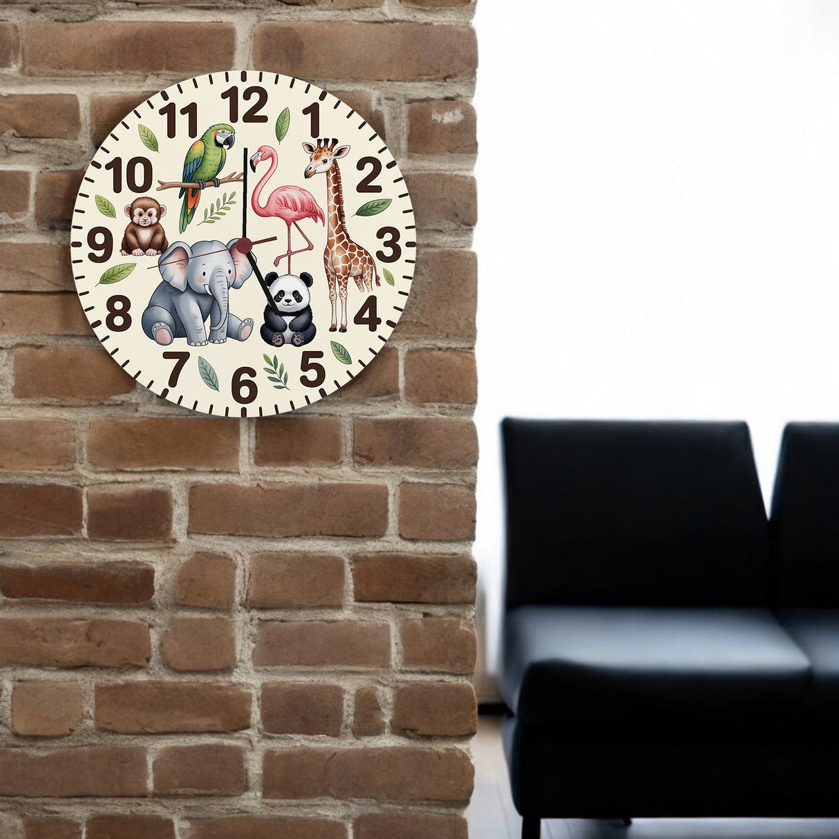 Safari Tiere Wanduhr für Kinderzimmer Dekoration