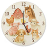 Bauernhoftiere Aquarellstil Wanduhr für Kinderzimmer