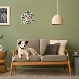 Meerestiere Aquarellstil Kinder Wanduhr