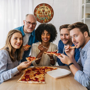 Time to drink Vintage Wanduhr Bier Weinglas