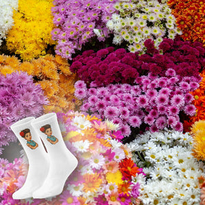 epicsocks Retro Vibes Rote Blume Socken in 37-41 im Paar