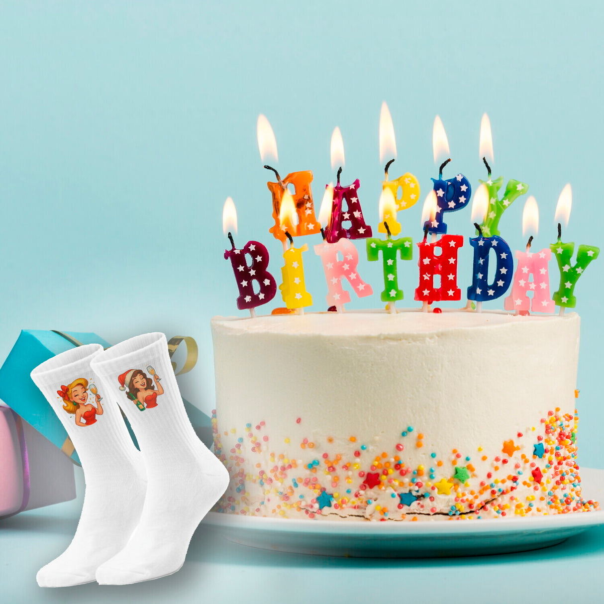 epicsocks Jolly Joy Socken in 37-41 im 6er Set in Geschenkdose im 6er Set in Geschenkbox