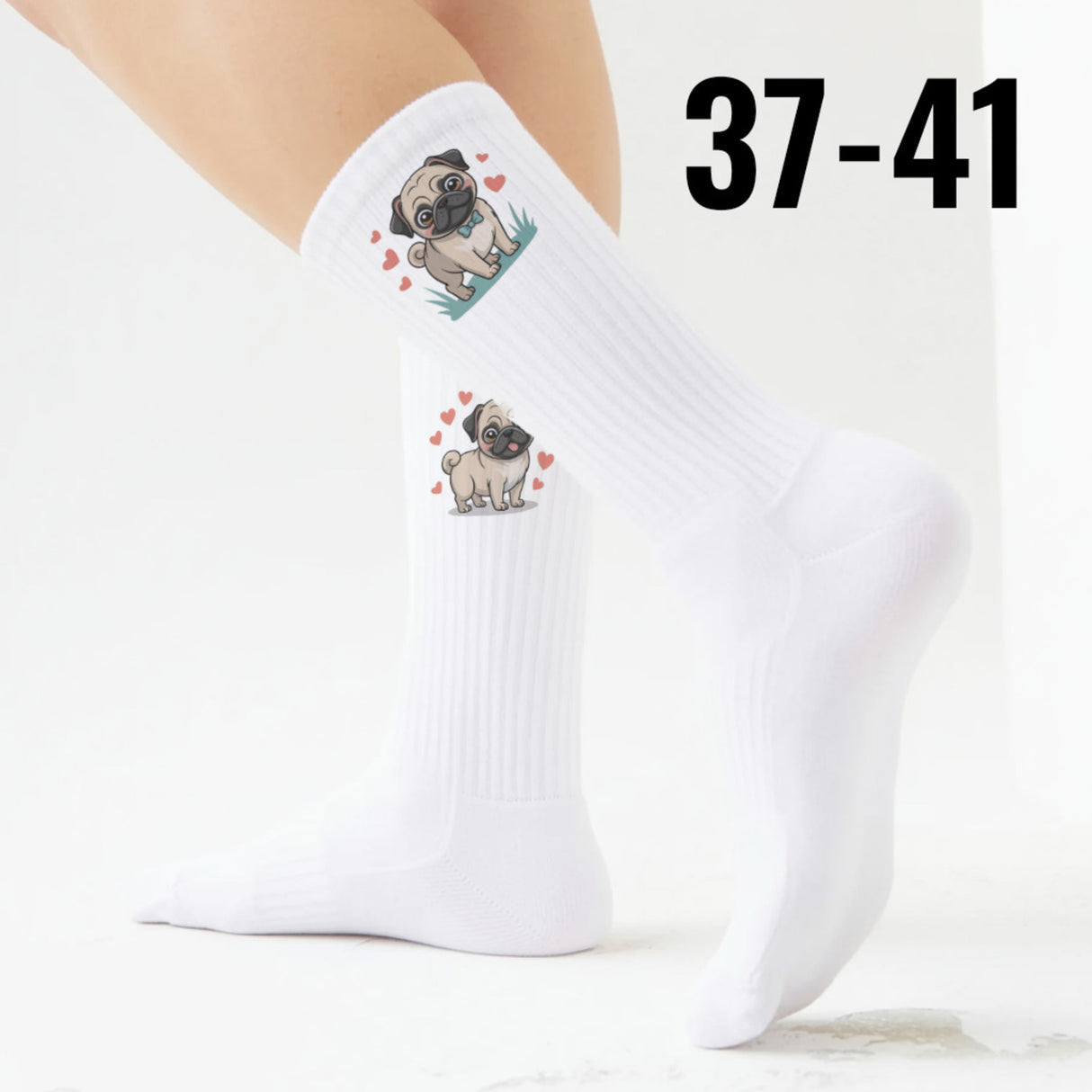 epicsocks Pug Paradise Mopsliebe Socken in 37-41 im Paar