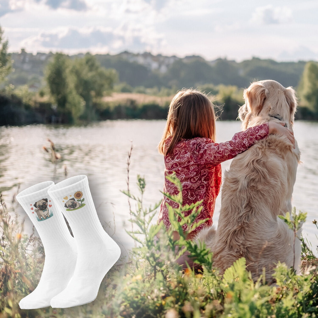 epicsocks Pug Paradise Socken in 37-41 im 6er Set in Geschenkdose im 6er Set in Geschenkbox