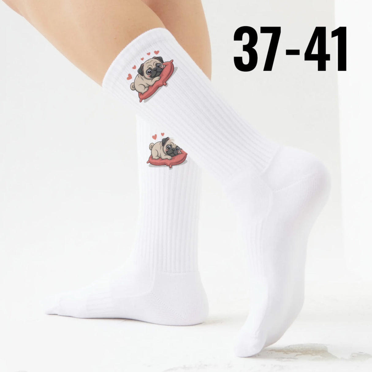 epicsocks Pug Paradise Kissenherz Socken in 37-41 im Paar