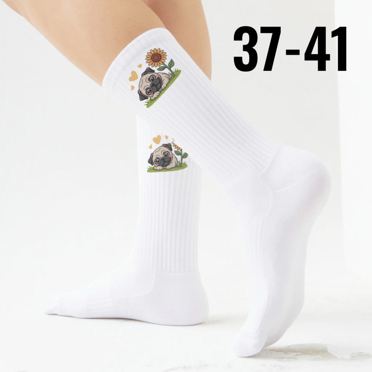 epicsocks Pug Paradise Sonnenblume Socken in 37-41 im Paar