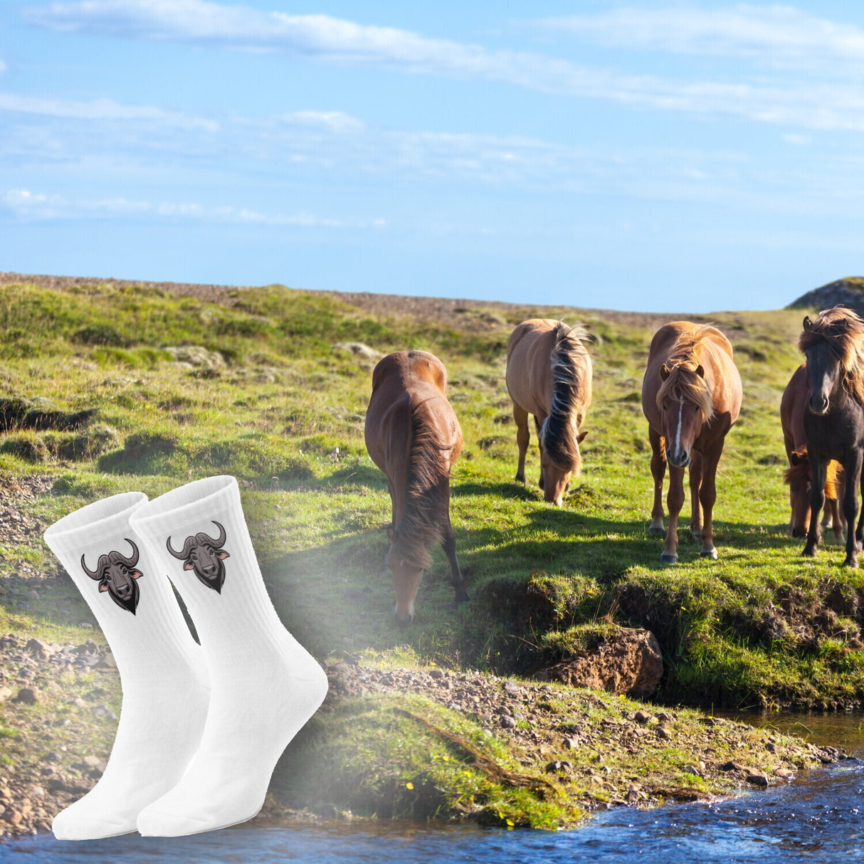 epicsocks Big Six Safari Büffel Socken in 37-41 im Paar