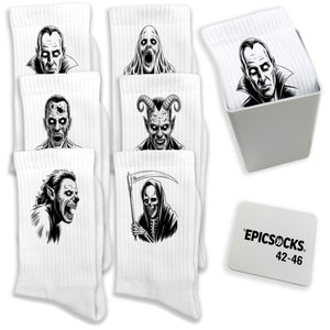 epicsocks Nights of Fright Socken in 37-41 im 6er Set in Geschenkdose im 6er Set in Geschenkbox