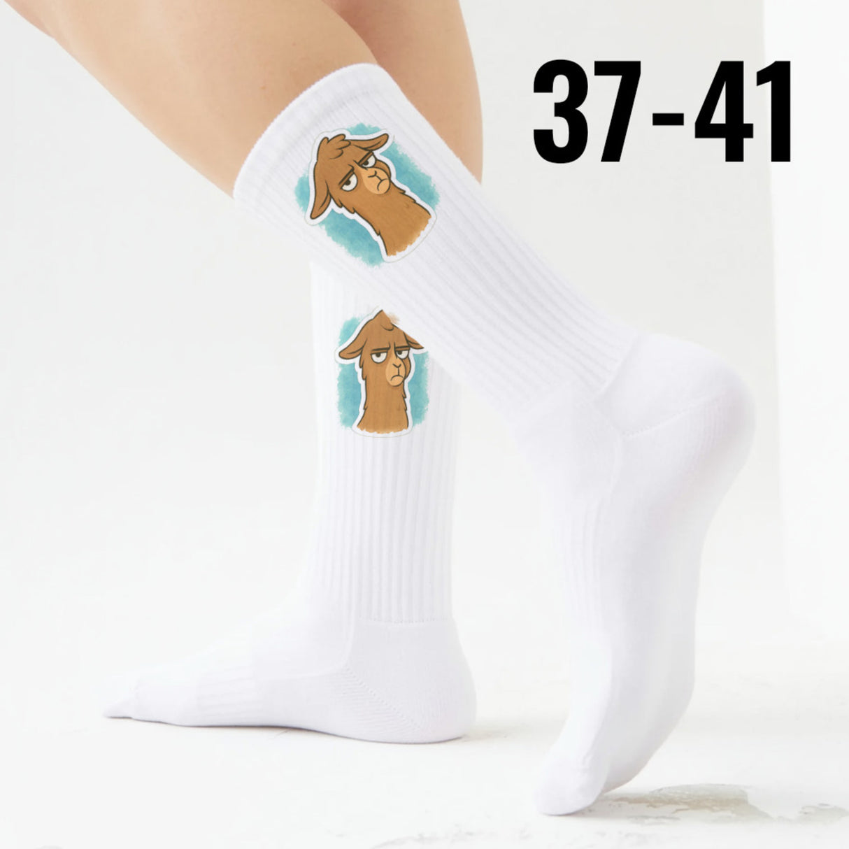 epicsocks Llama Expressions Unbeeindruckte Lama Socken in 37-41 im Paar