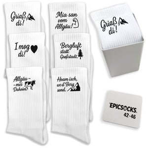 epicsocks Alpine Love Socken in 37-41 im 6er Set in Geschenkdose im 6er Set in Geschenkbox