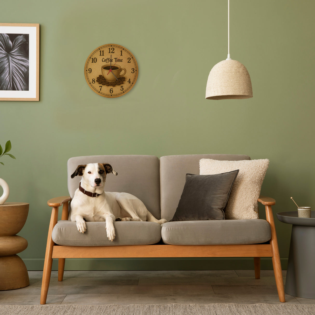 Coffee Time Wanduhr Kaffee Vintage Sepia