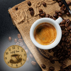 Coffee Time Wanduhr Kaffee Vintage Sepia