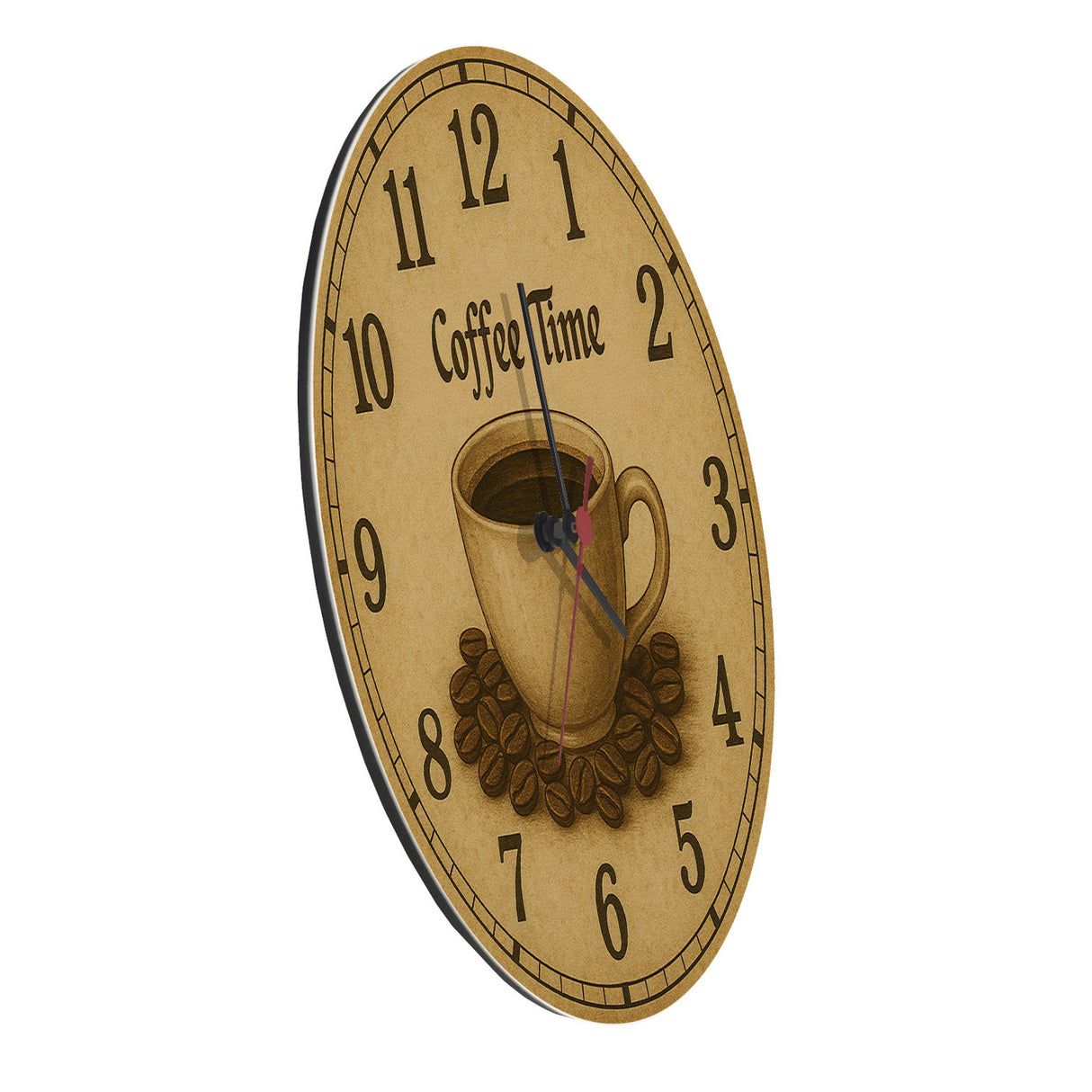 Coffee Time Wanduhr Kaffee Vintage Sepia