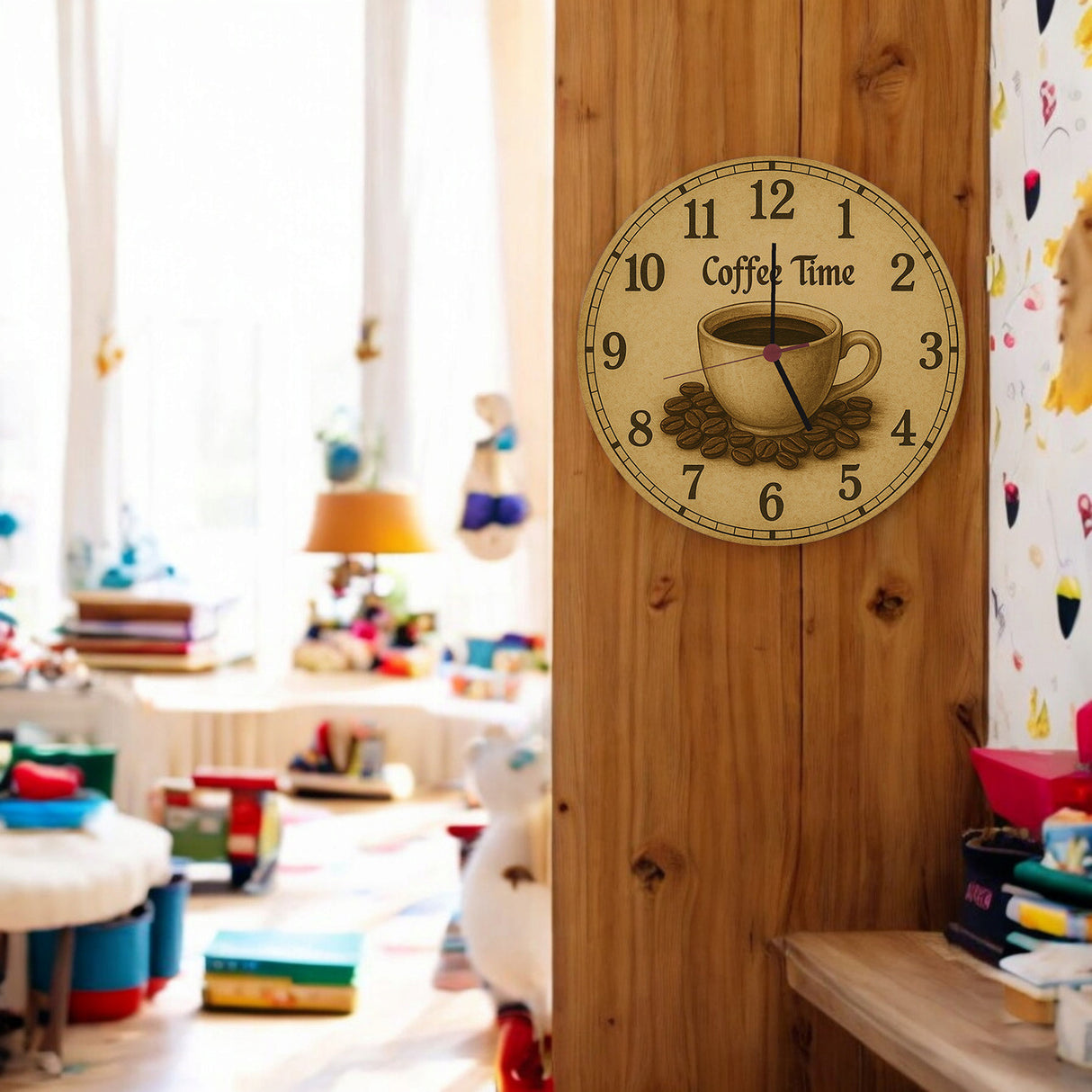 Coffee Time Wanduhr Kaffee Vintage Sepia