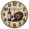 Weinflasche und Weinglas Wanduhr WEINZEIT