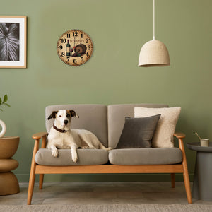 Weinflasche und Weinglas Wanduhr WEINZEIT