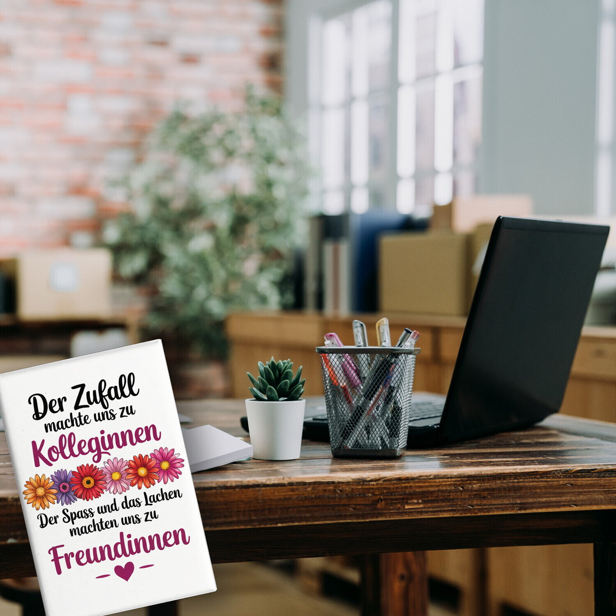 Beste Kollegin Souvenir Magnet mit Spruch nicht nur Kolleginnen sondern Freundinnen