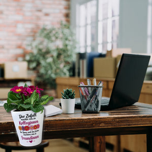 Beste Kollegin Blumentopf mit Spruch nicht nur Kolleginnen sondern Freundinnen