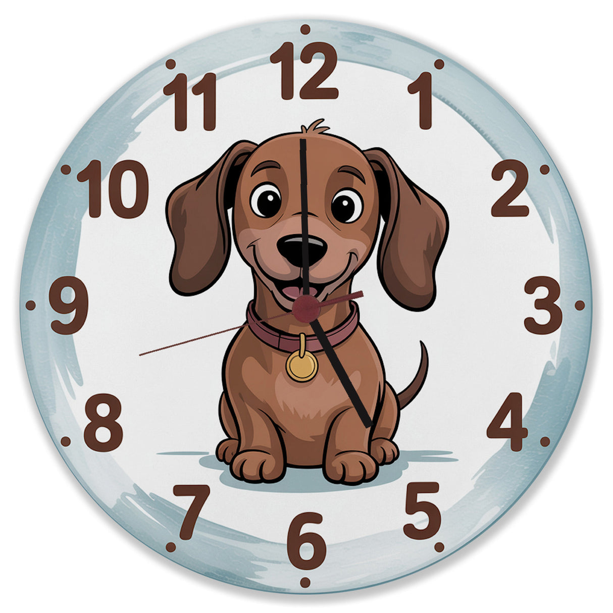 Dackel Cartoon Wanduhr für Kinderzimmer