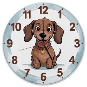 Dackel Cartoon Wanduhr für Kinderzimmer