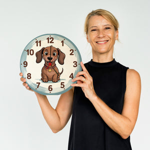 Dackel Cartoon Wanduhr für Kinderzimmer