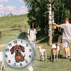Dackel Cartoon Wanduhr für Kinderzimmer