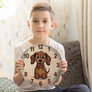 Dackel Cartoon Wanduhr für Kinderzimmer