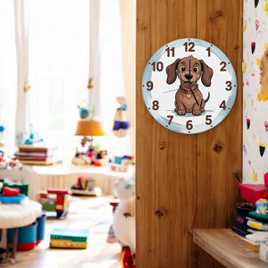Dackel Cartoon Wanduhr für Kinderzimmer