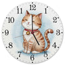 Happy Cat Time Aquarell Katzen Wanduhr für Katzenliebhaber