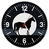 Schwarzes Pferd Silhouette Wanduhr für Pferdeliebhaber