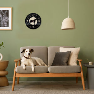 Schwarzes Pferd Silhouette Wanduhr für Pferdeliebhaber