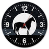 Schwarzes Pferd Silhouette Wanduhr für Pferdeliebhaber