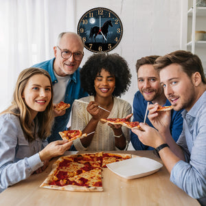 Pferdeträume Pferd Vollmond im Wald Wanduhr für Pferdefans