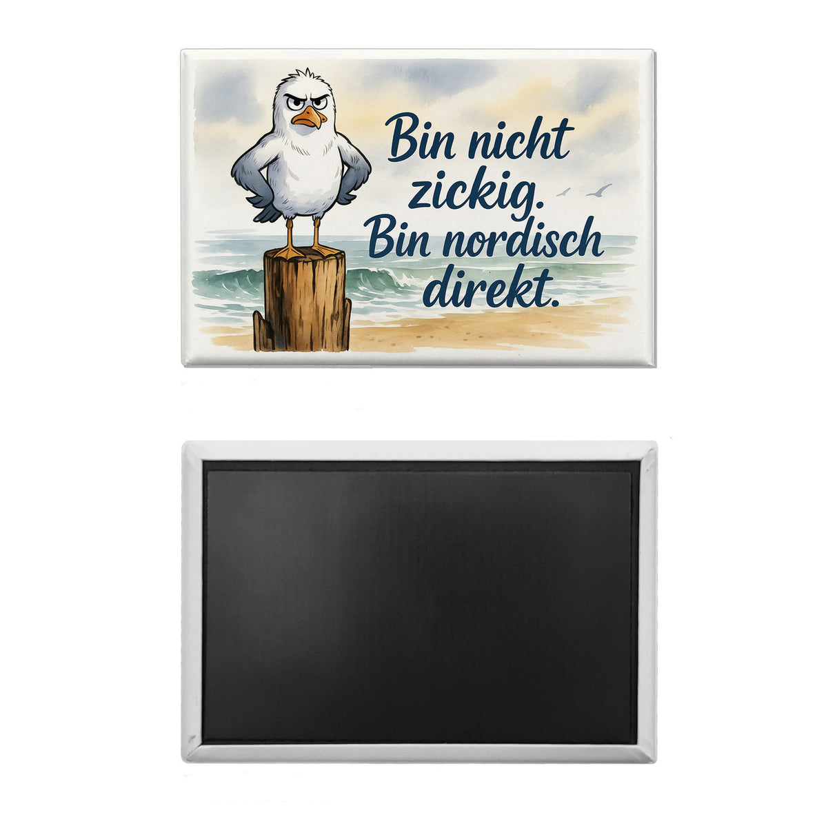 Möwe am Strand Souvenir Souvenir Magnet mit nordischem Humor