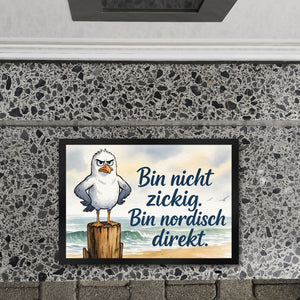 Möwe am Strand Fußmatte in 35x50 cm mit nordischem Humor