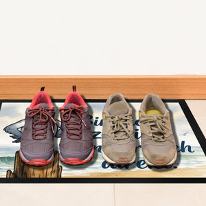 Möwe am Strand Fußmatte in 35x50 cm mit nordischem Humor