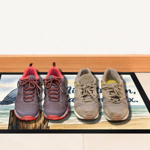 Möwe Nich stressen auf Aquarell Fußmatte in 35x50 cm