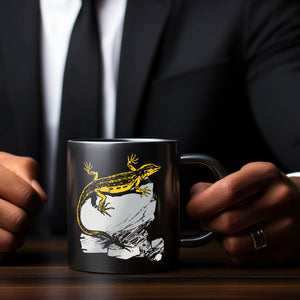 Eidechse Tasse in Schwarz