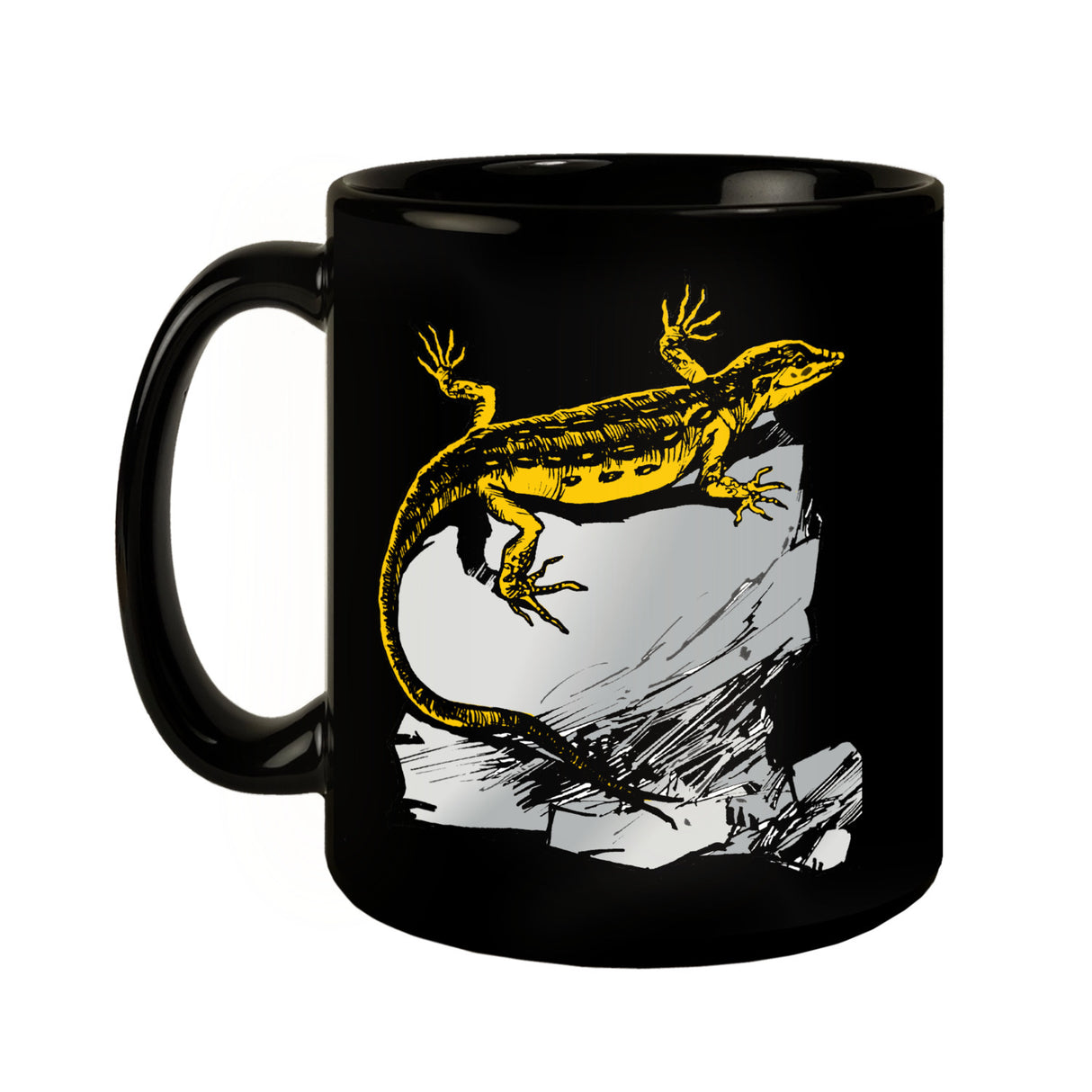 Eidechse Tasse in Schwarz